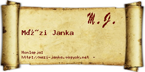 Mázi Janka névjegykártya